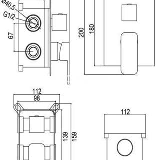 KIT DUCHA PARA EMPOTRAR EN PARED ALPHA EC216 CON MONOMANDO - Imagen 2